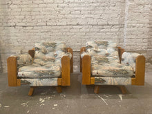 Load image into Gallery viewer, 1980s Vintage Wood Rustic Swivel Chairs - a Pair
