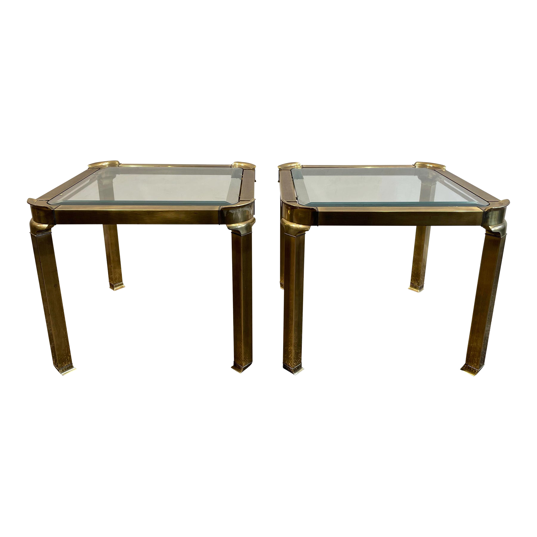 1960s Vintage in the Manner of Mastercraft Hollywood Regency Side Tables - A Pair