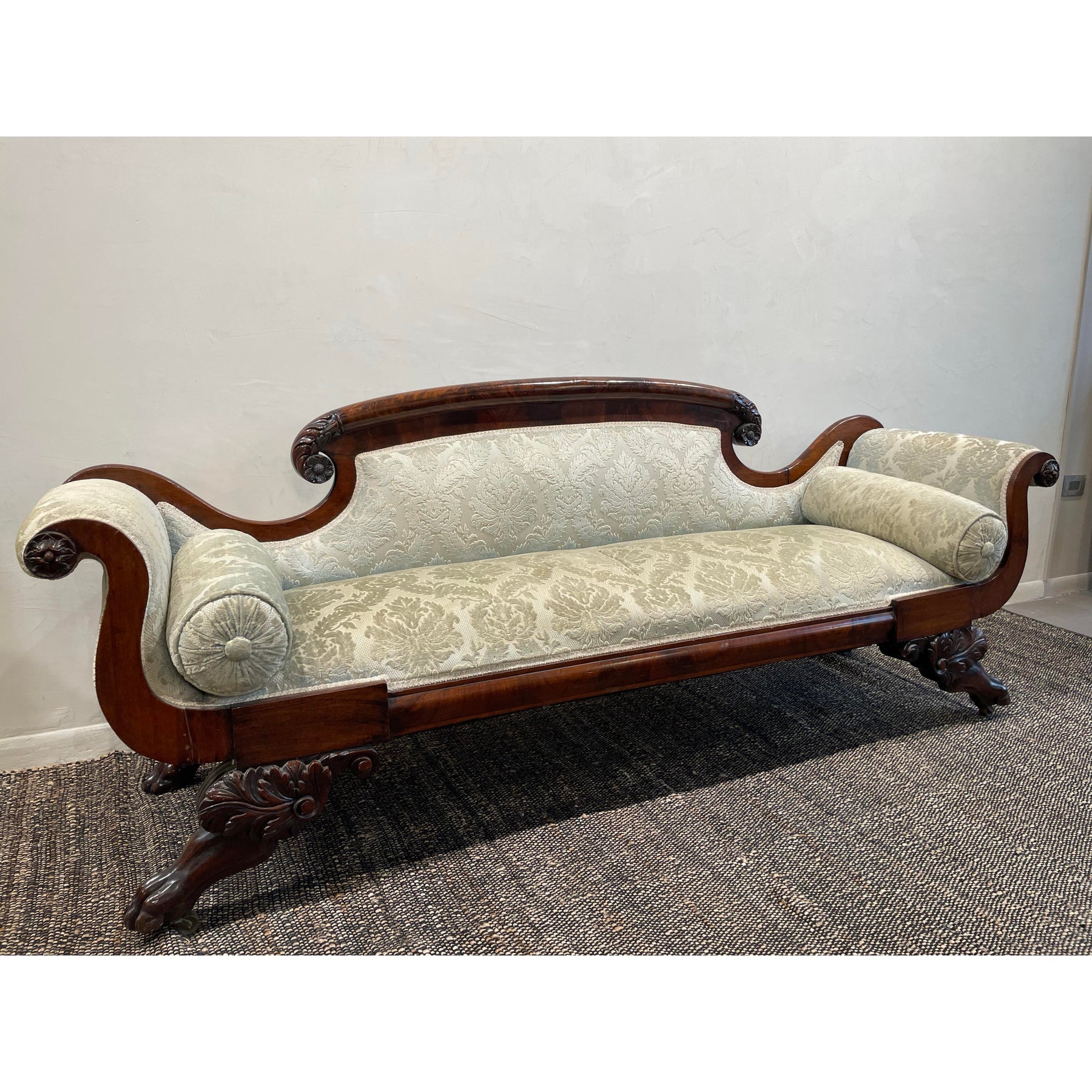 Antique Victorian/Georgian-Style Mahogany Sofa