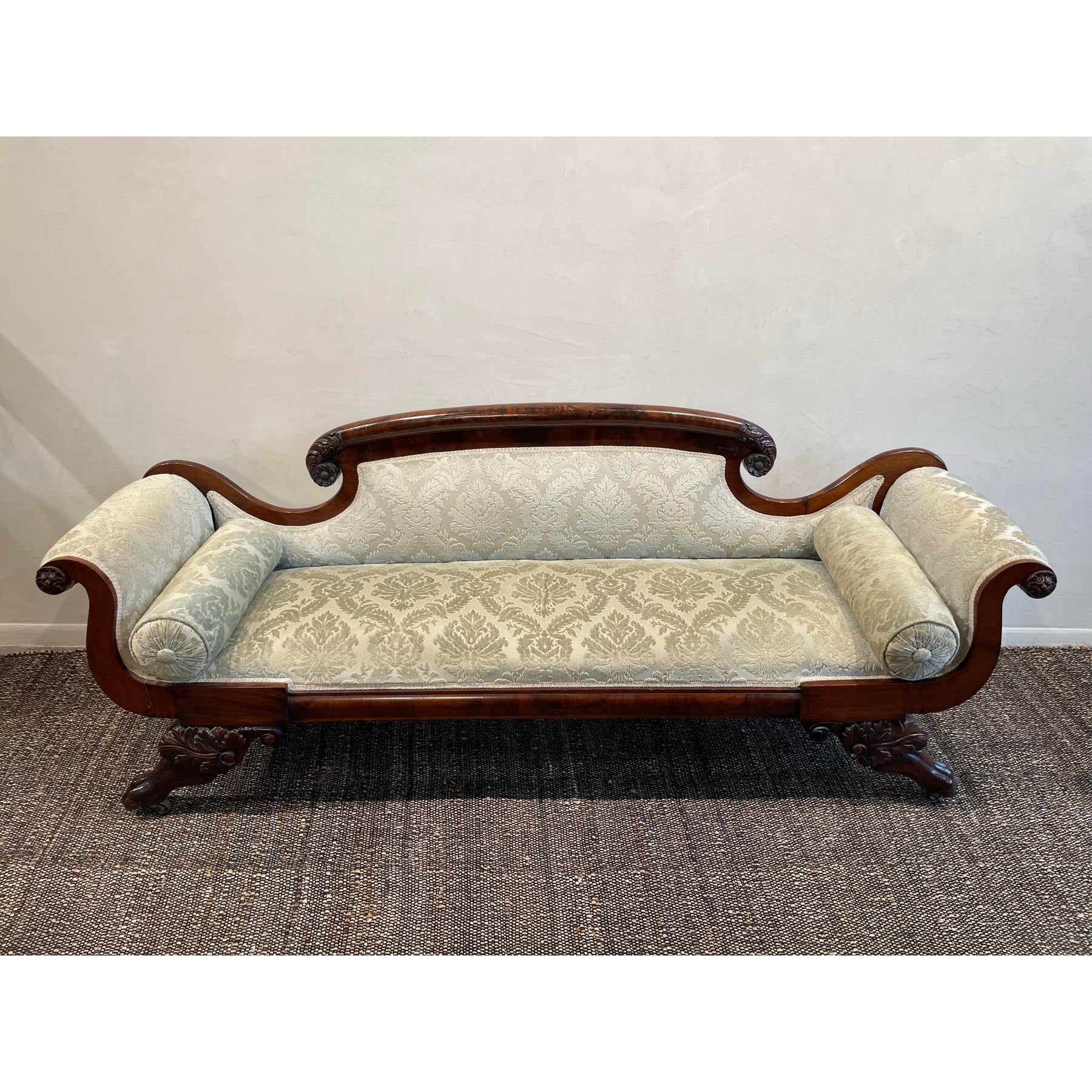 Antique Victorian/Georgian-Style Mahogany Sofa
