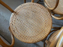 Cargar imagen en el visor de la galería, Early 20th Century Bentwood Thonet Style Cane Dining Chairs - Set of 6
