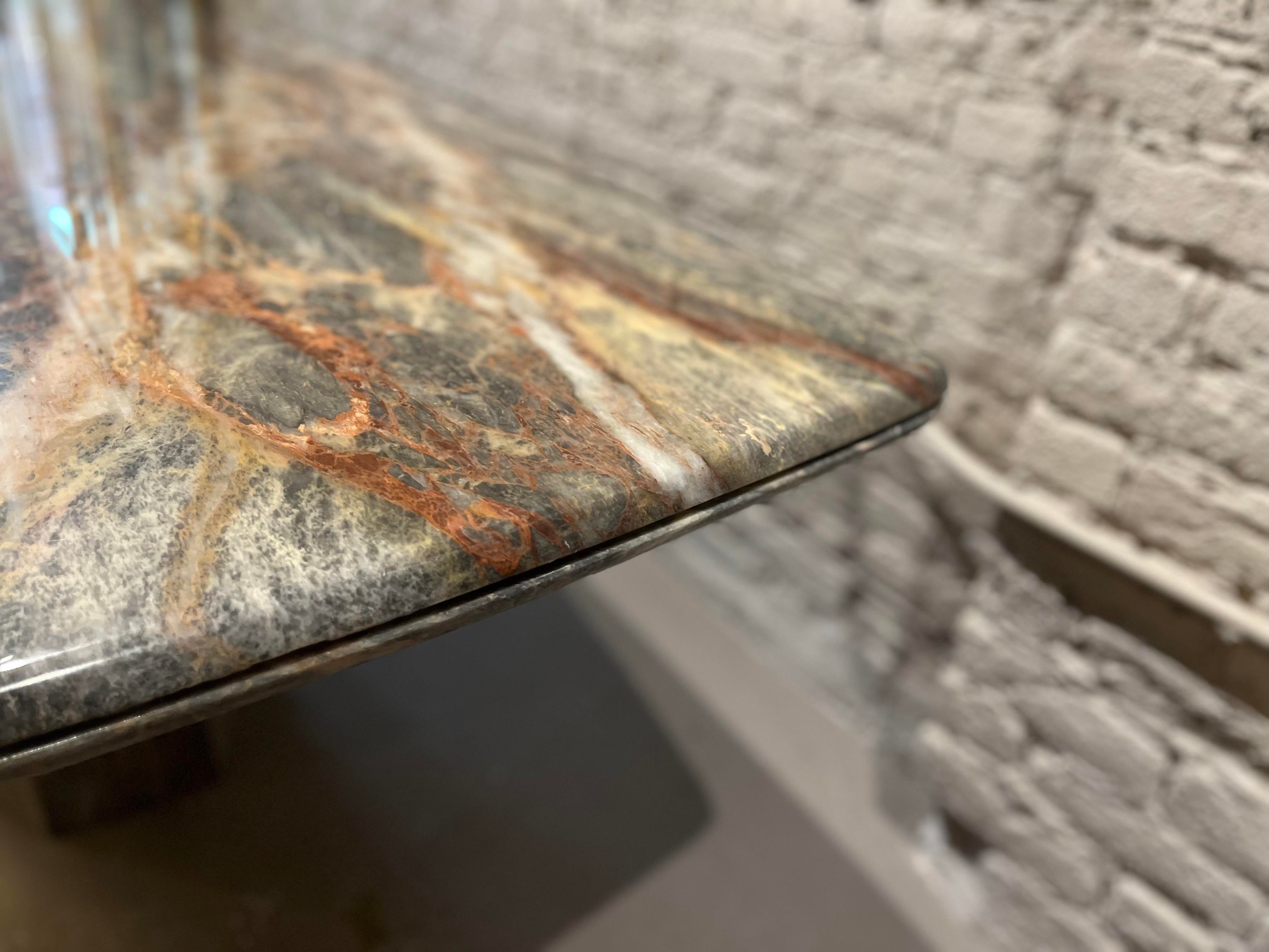 Italian 1970s Fior Di Pesco Marble Vintage Dining Table