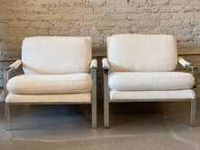 Load image into Gallery viewer, Mid Century Chrome Chairs in the Style of Milo Baughman - a Pair

