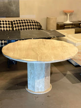 Load image into Gallery viewer, Postmodern Scalloped Edge Round Travertine Dining Table
