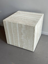 Cargar imagen en el visor de la galería, Postmodern Travertine Cube Side Table
