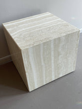 Load image into Gallery viewer, Postmodern Travertine Cube Side Table
