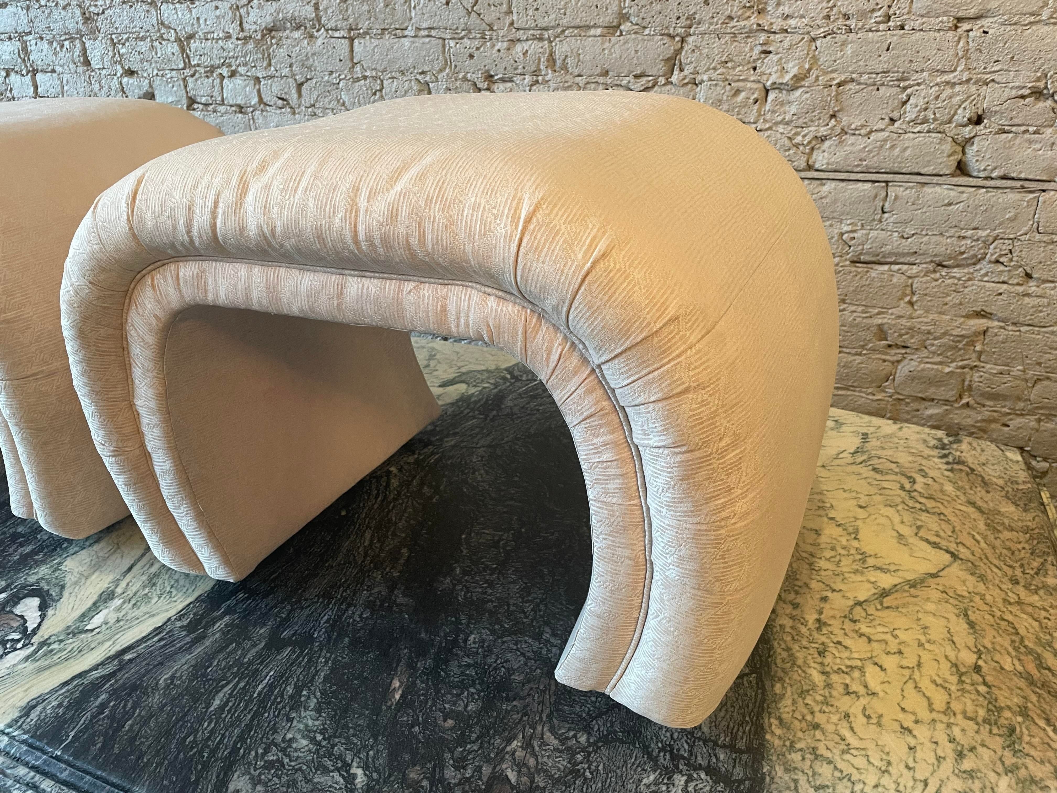 Postmodern Vintage Waterfall Ottomans