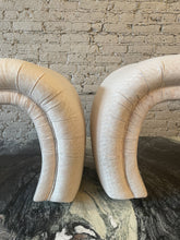 Load image into Gallery viewer, Postmodern Vintage Waterfall Ottomans - a Pair

