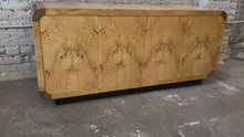 Load and play video in Gallery viewer, 1970s Henredon Scene 2 Vintage Olive Burlwood Credenza
