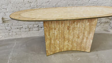 Load and play video in Gallery viewer, 1980s Vintage Maitland Smith Coral Sunburst Console Table With Brass Detailing
