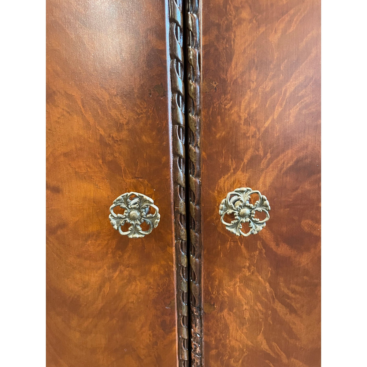 Vintage 1930s Cabinet With Green and Brass Accents - Art Deco/French