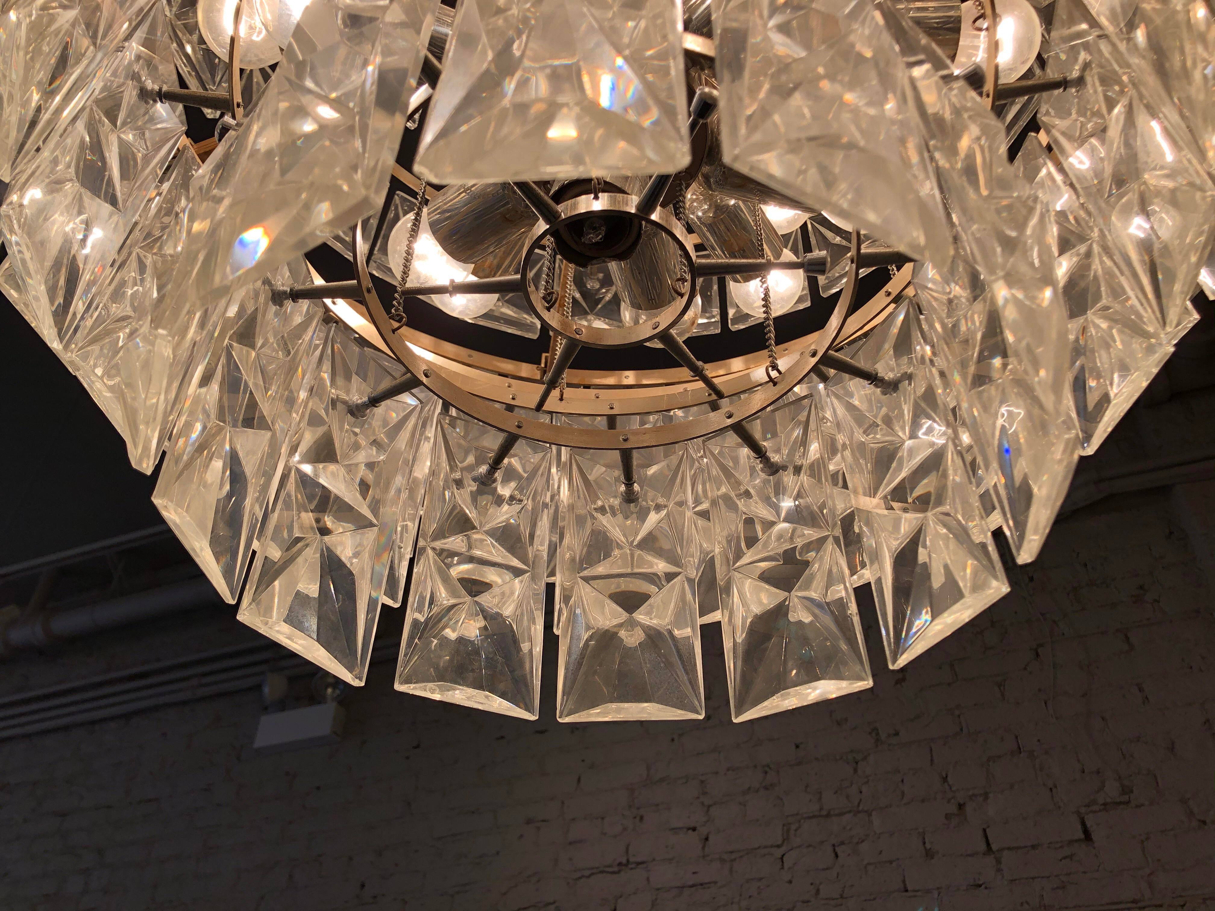 Vintage 1960s Kinkeldey Crystal Chandelier