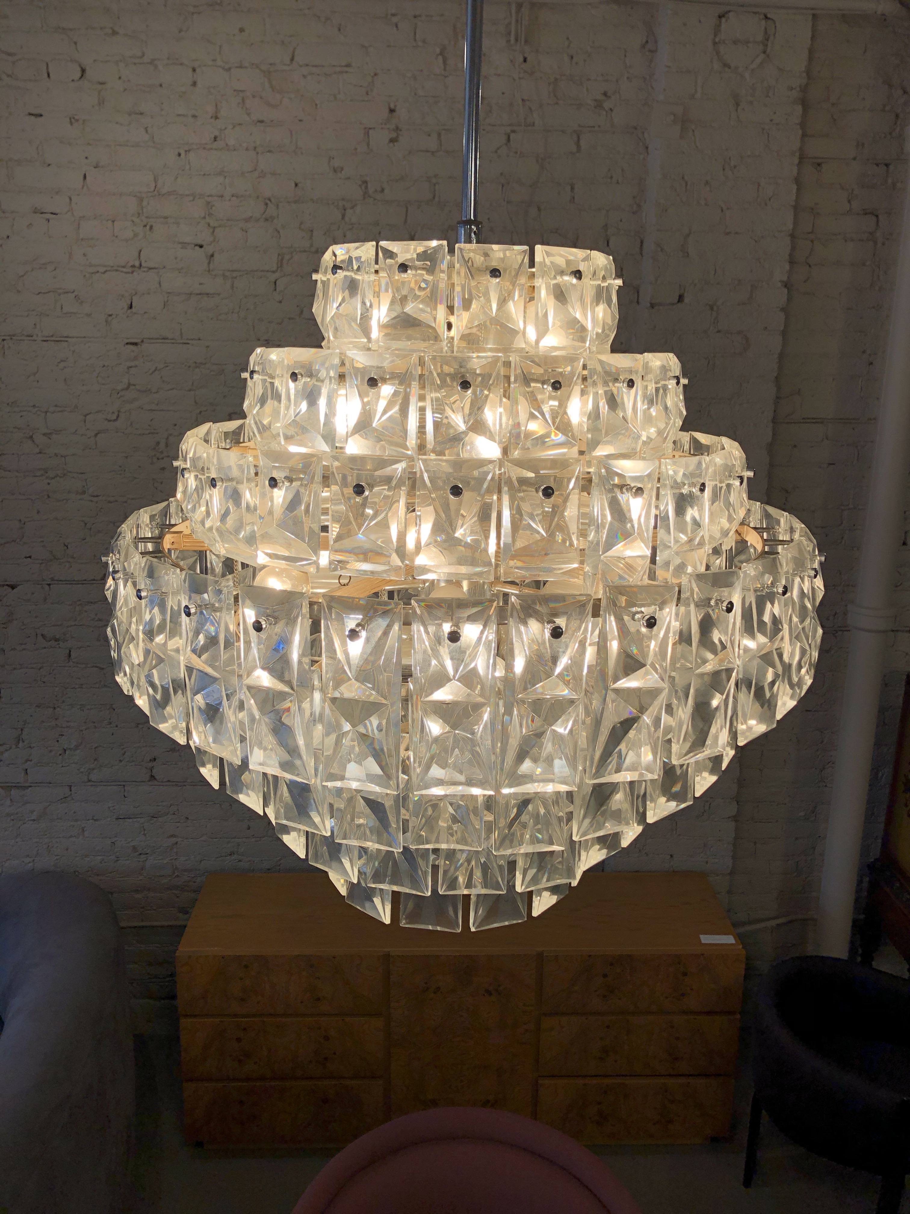 Vintage 1960s Kinkeldey Crystal Chandelier