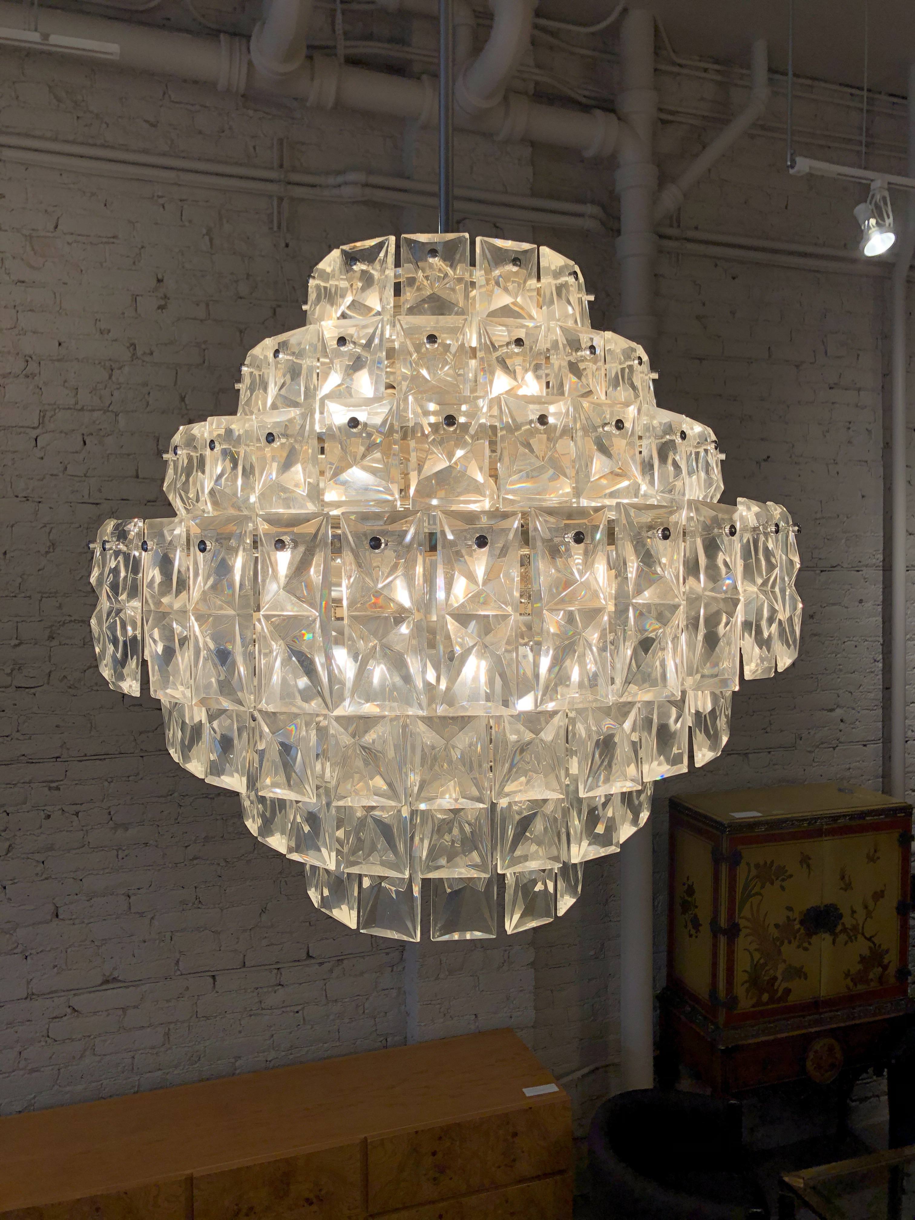 Vintage 1960s Kinkeldey Crystal Chandelier
