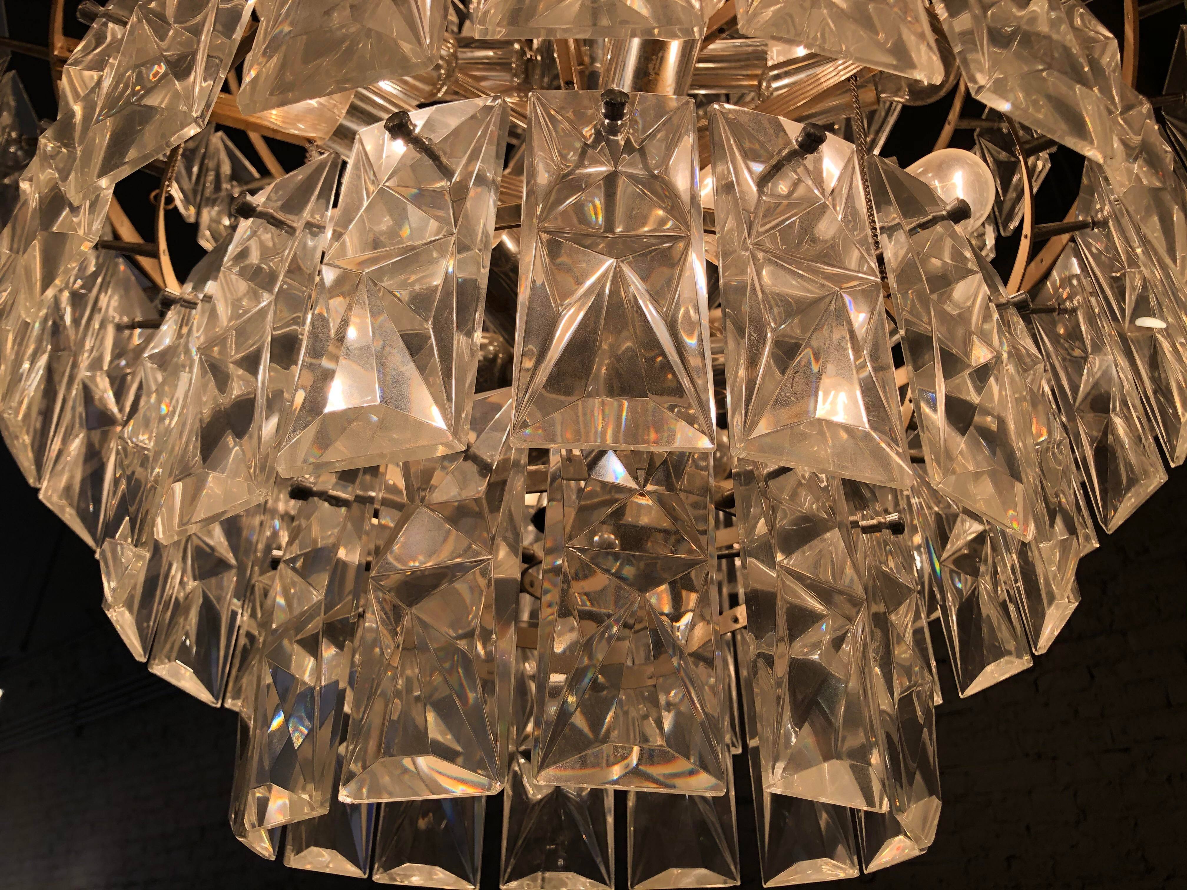 Vintage 1960s Kinkeldey Crystal Chandelier