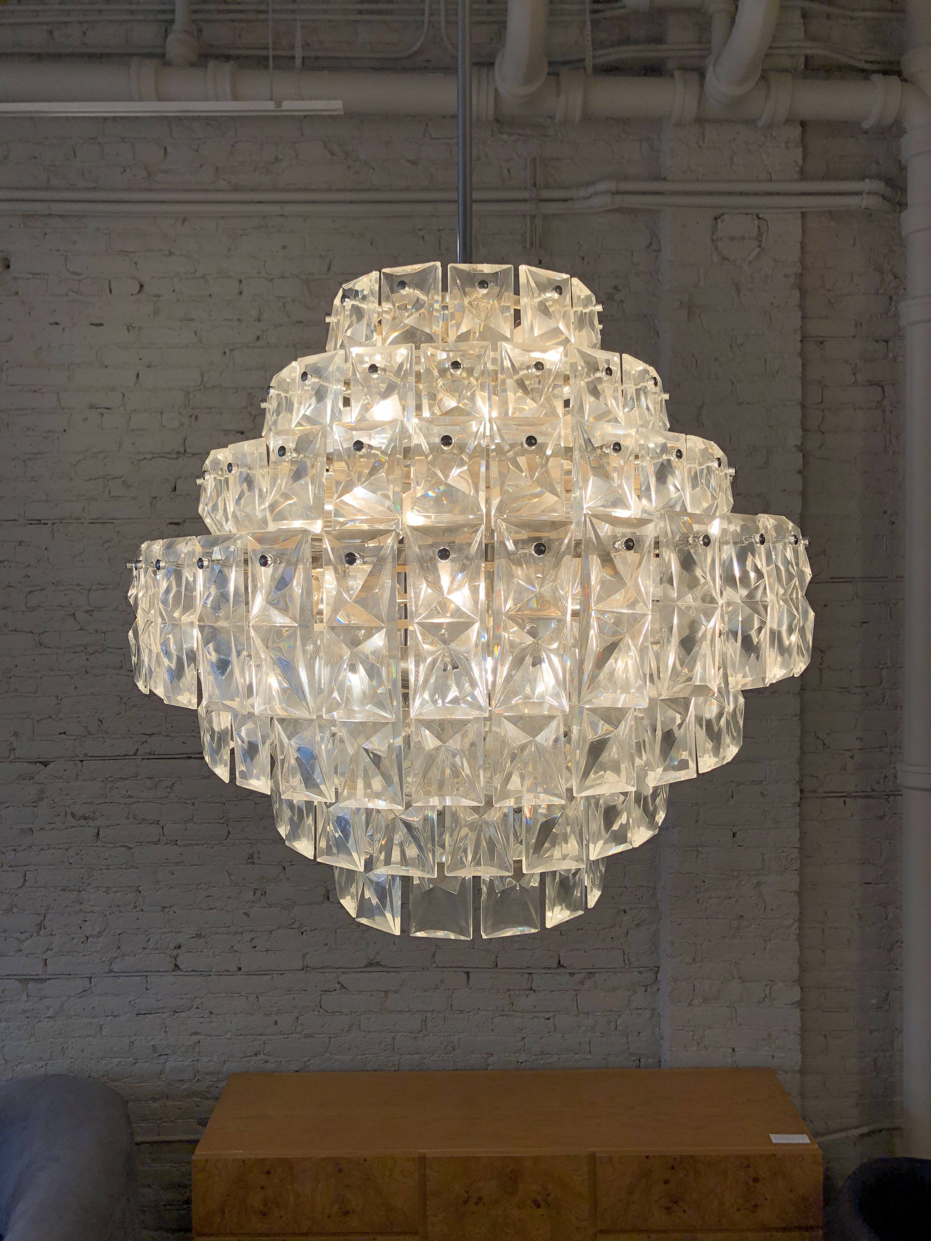Vintage 1960s Kinkeldey Crystal Chandelier
