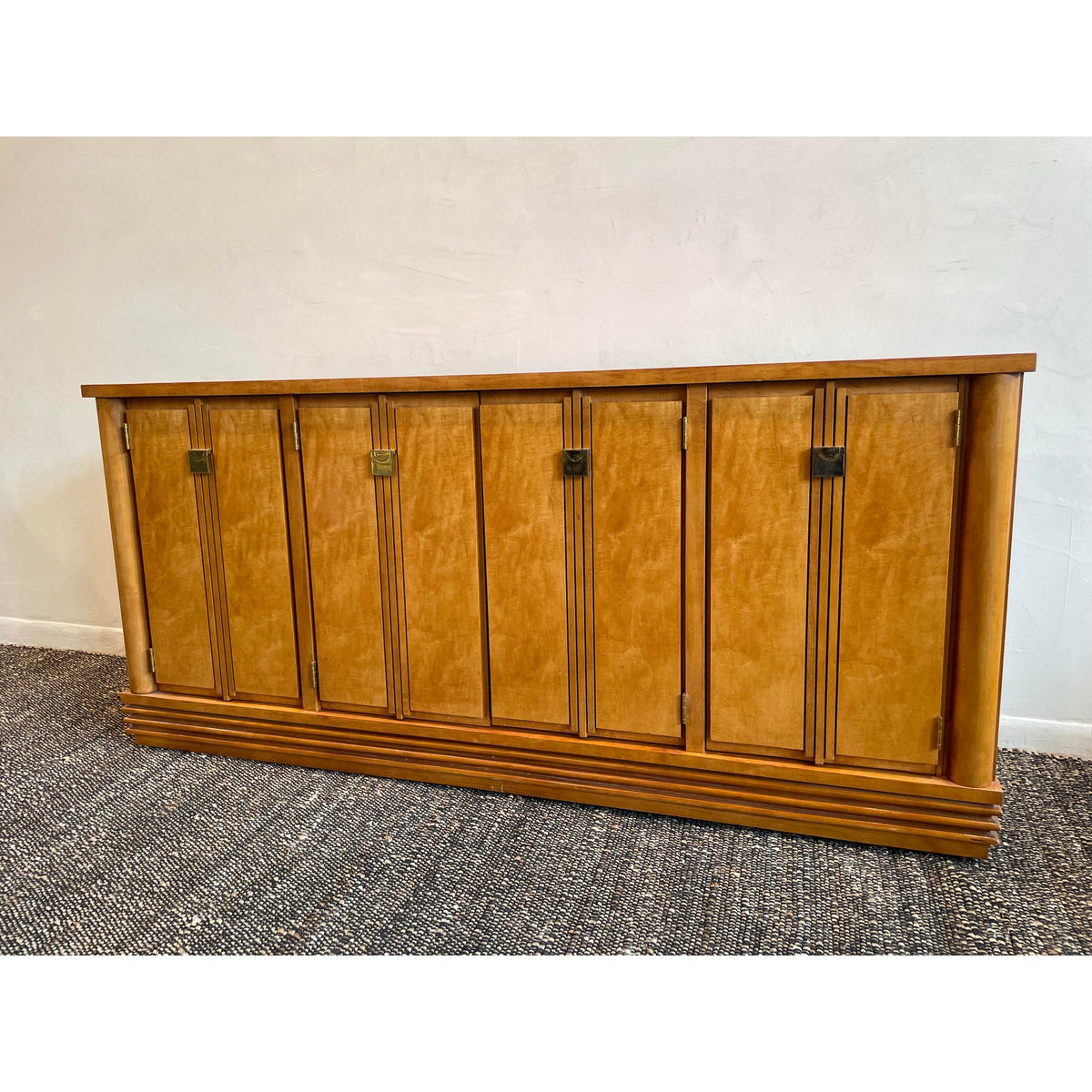 Vintage 1970s Hickory White Credenza Dresser Art Deco Style