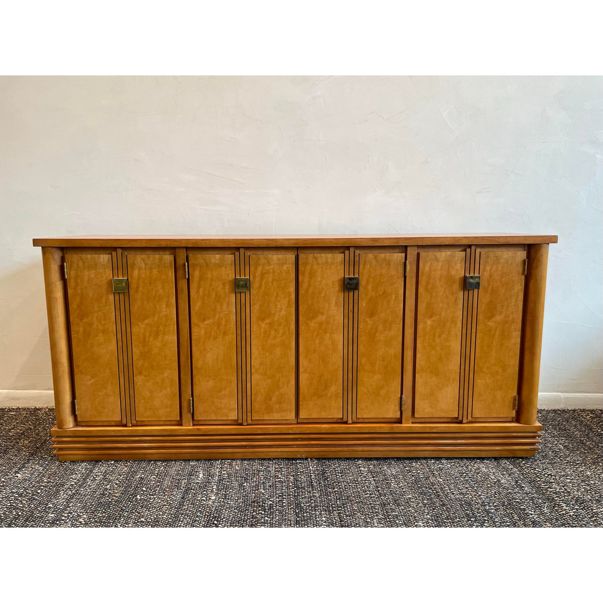 Vintage 1970s Hickory White Credenza Dresser Art Deco Style