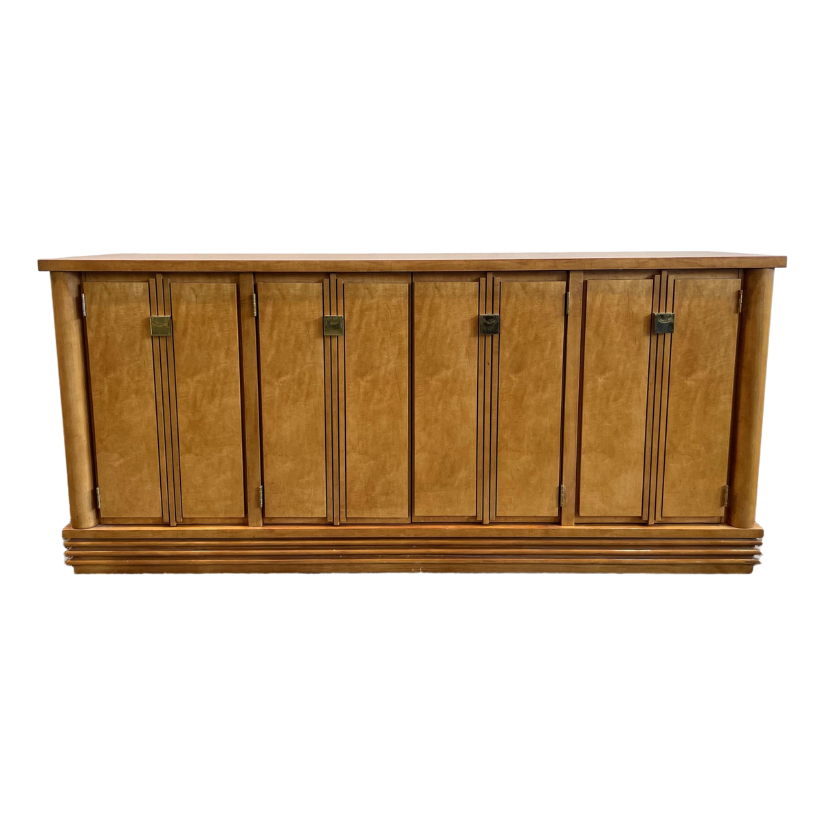 Vintage 1970s Hickory White Credenza Dresser Art Deco Style
