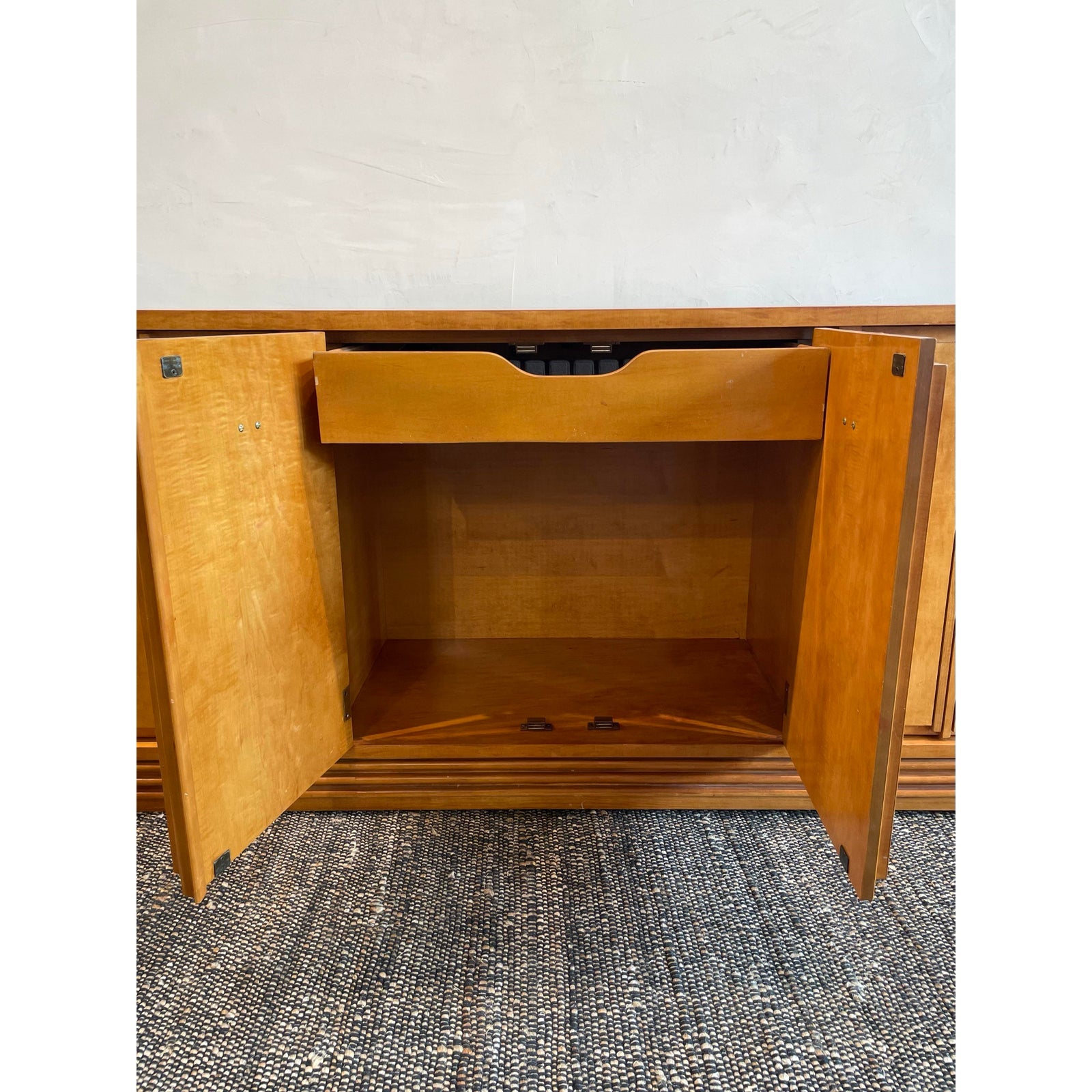 Vintage 1970s Hickory White Credenza Dresser Art Deco Style