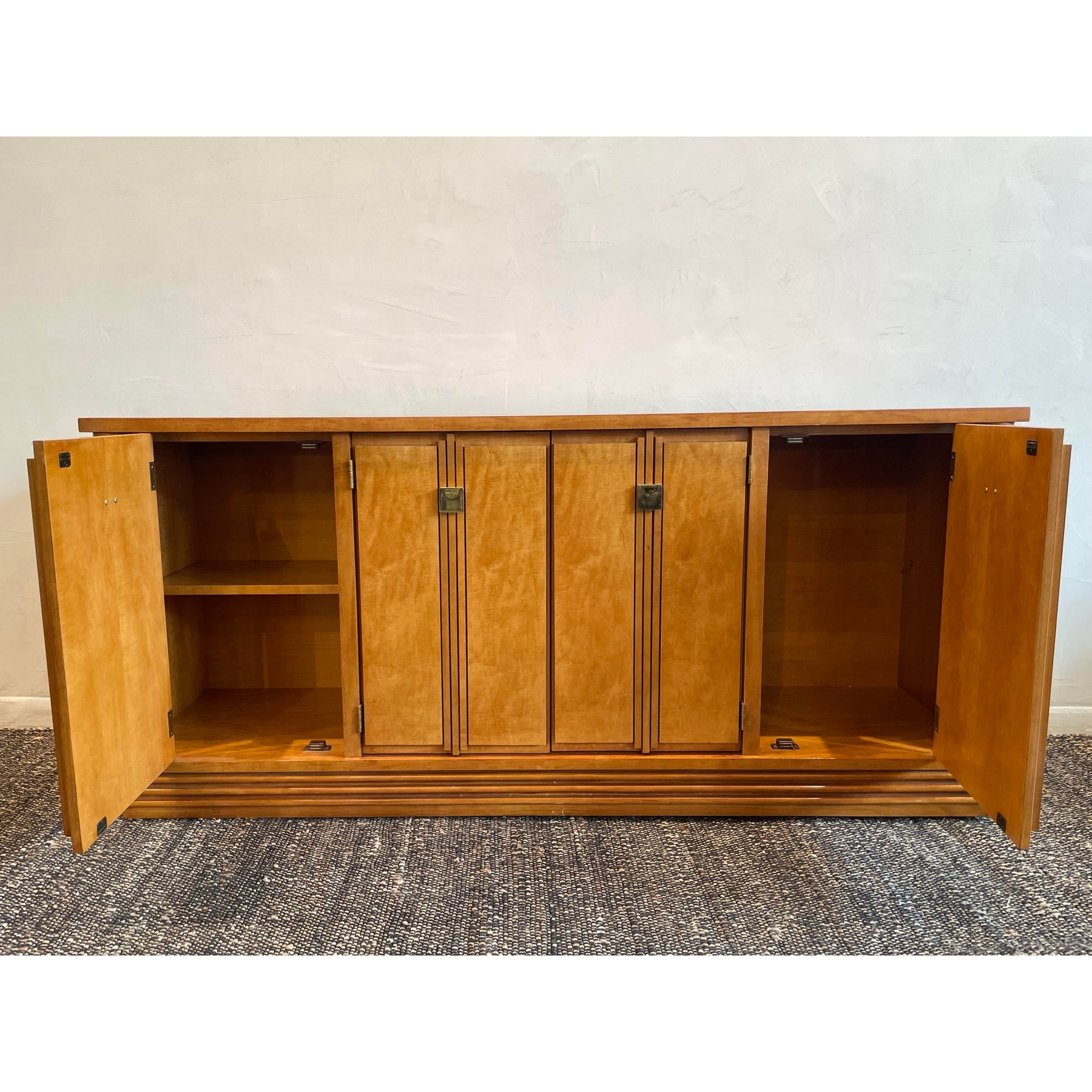 Vintage 1970s Hickory White Credenza Dresser Art Deco Style
