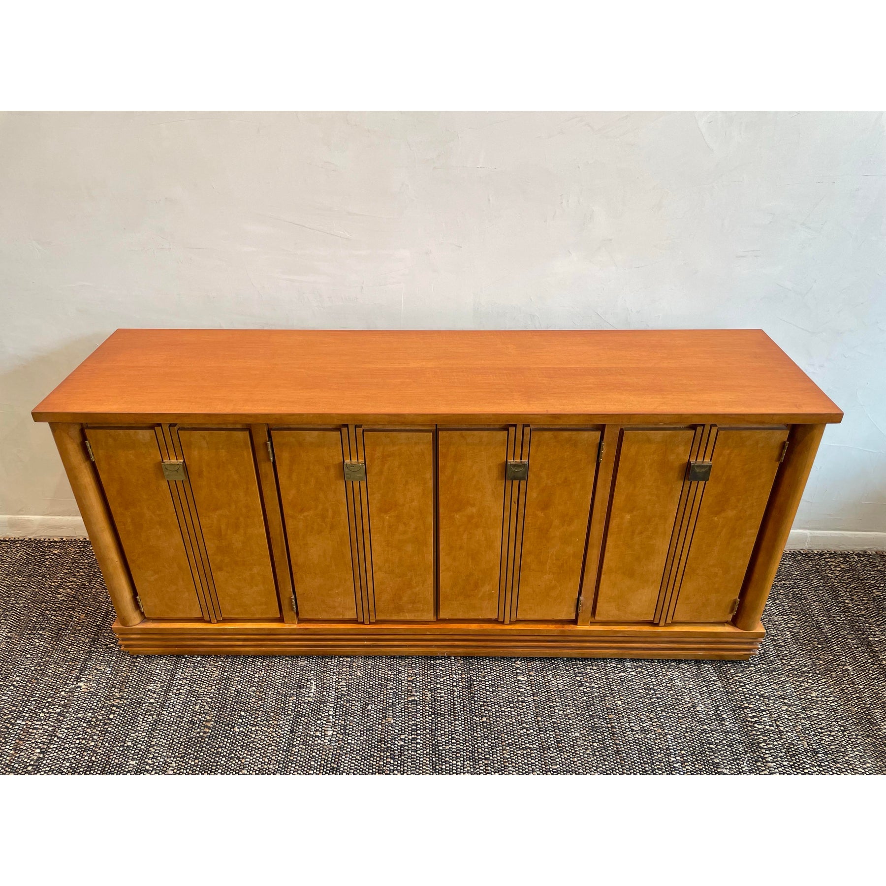 Vintage 1970s Hickory White Credenza Dresser Art Deco Style