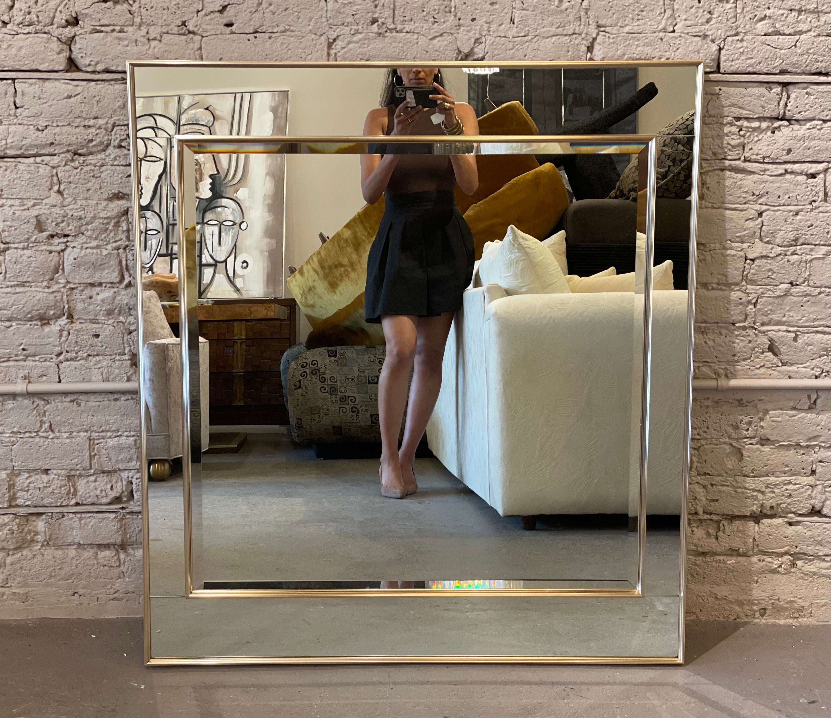Vintage 1980s LaBarge Mirror With Rose Gold Detailing