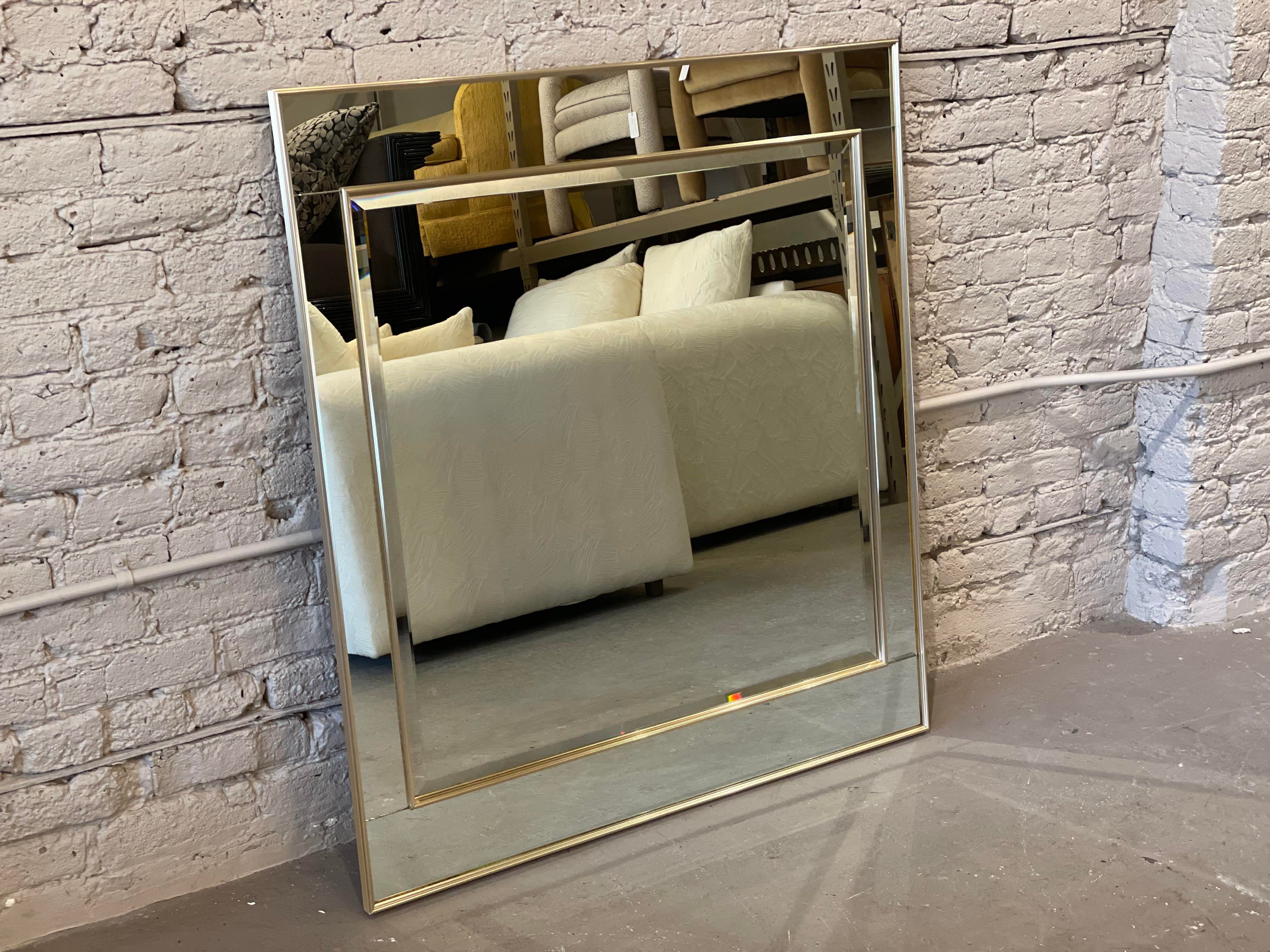 Vintage 1980s LaBarge Mirror With Rose Gold Detailing