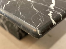 Load image into Gallery viewer, Vintage 1980s Postmodern Nero Marquina Marble Dining Table
