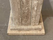 Load image into Gallery viewer, Vintage 1980s Taupe Travertine Pedestal Column
