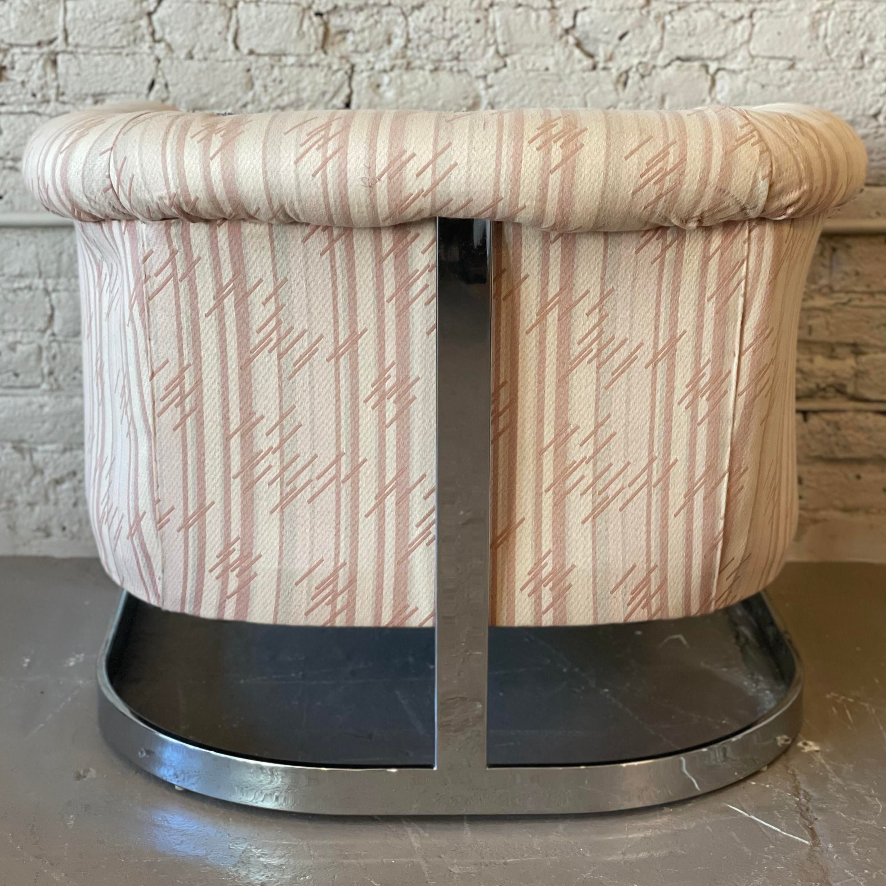 Vintage Barrel Club Chrome Chair in the Manner of Milo Baughman