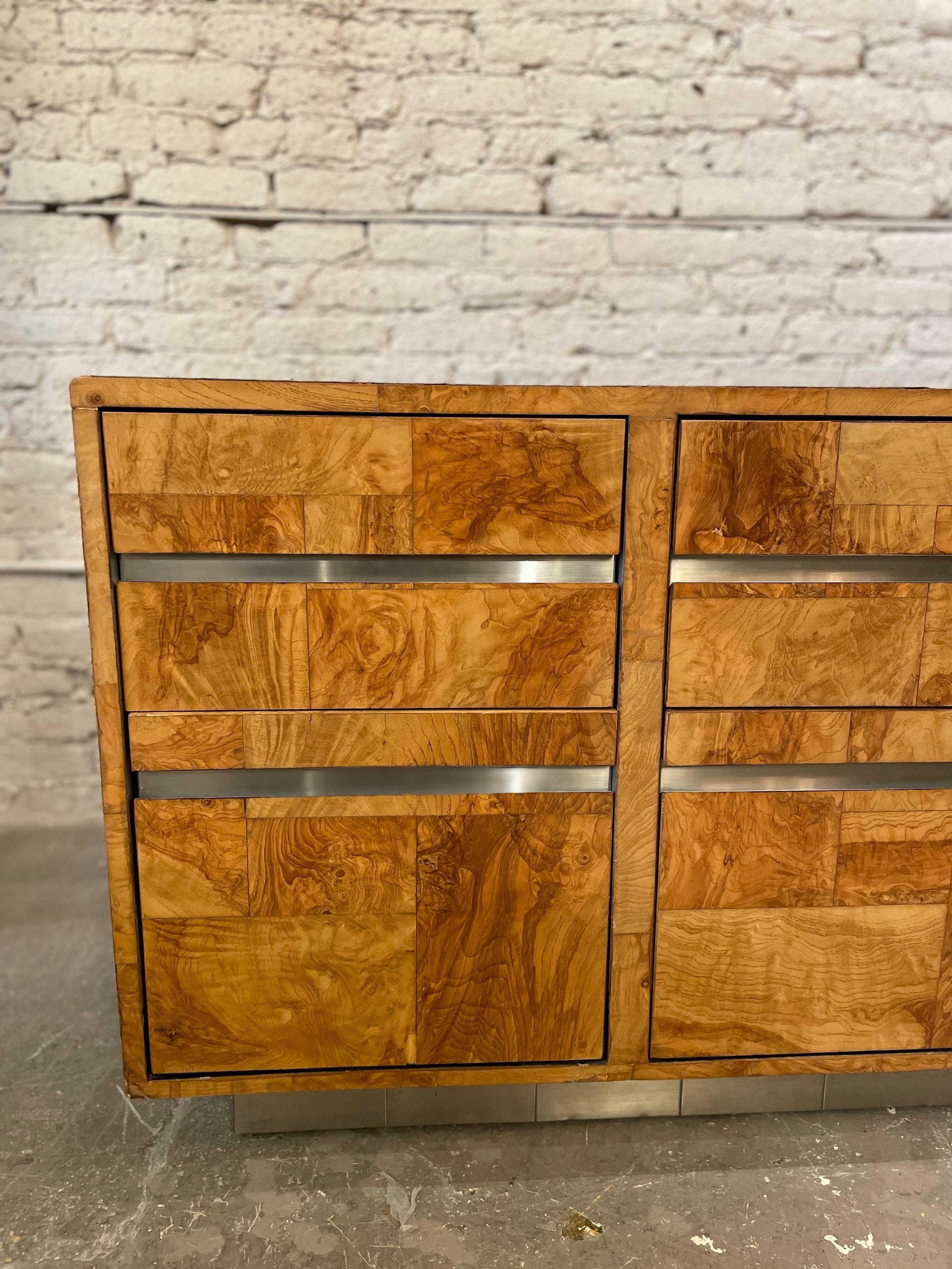 Vintage Credenza Dresser 1970s in the Manner of Milo Baughman