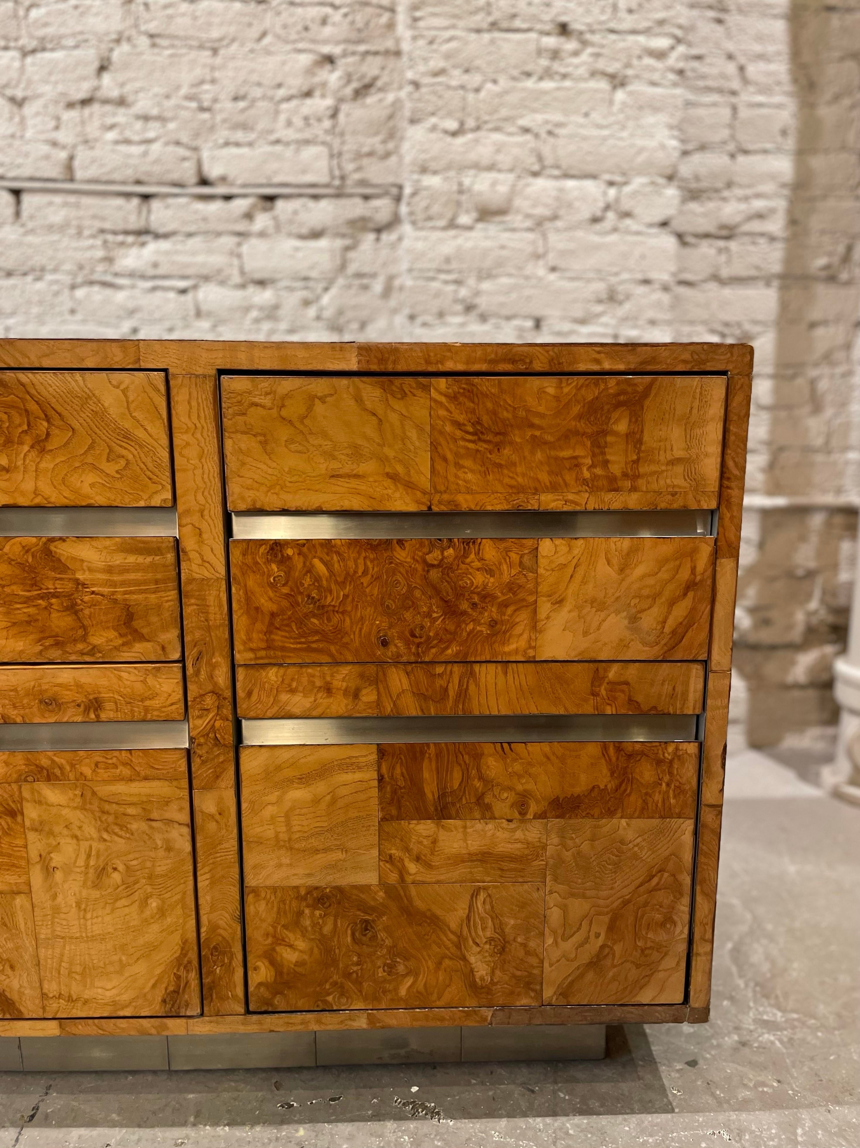 Vintage Credenza Dresser 1970s in the Manner of Milo Baughman