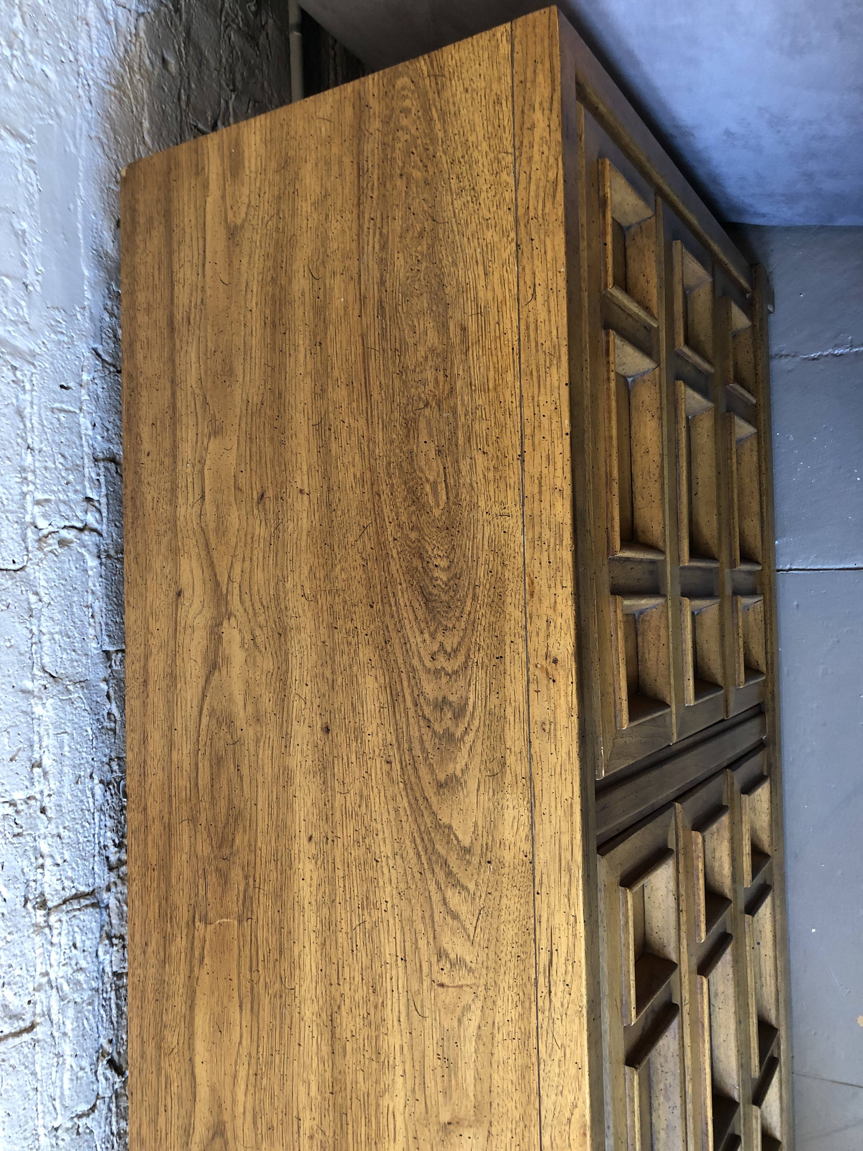 Vintage Drexel Square Drawer Credenza