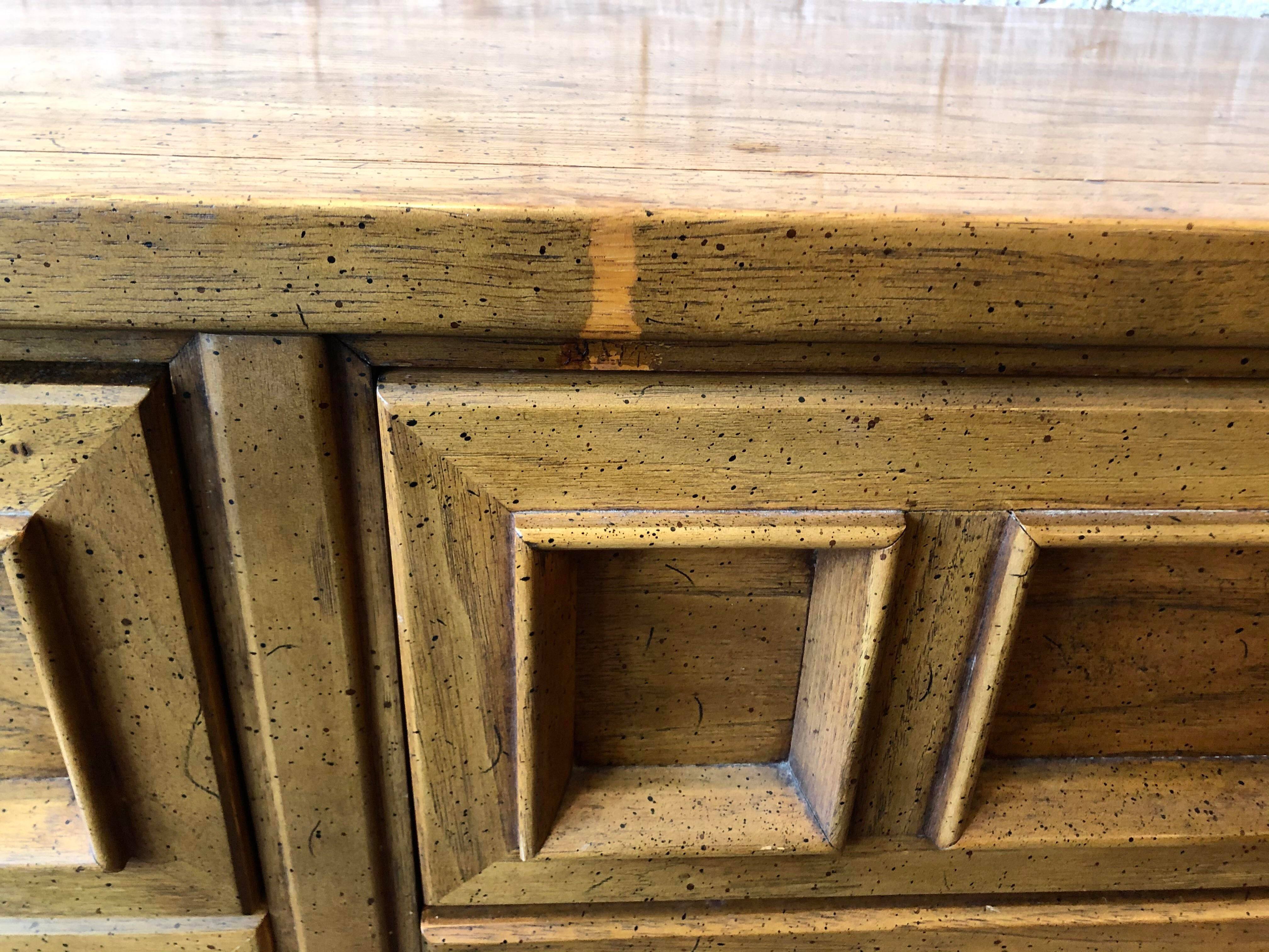 Vintage Drexel Square Drawer Credenza