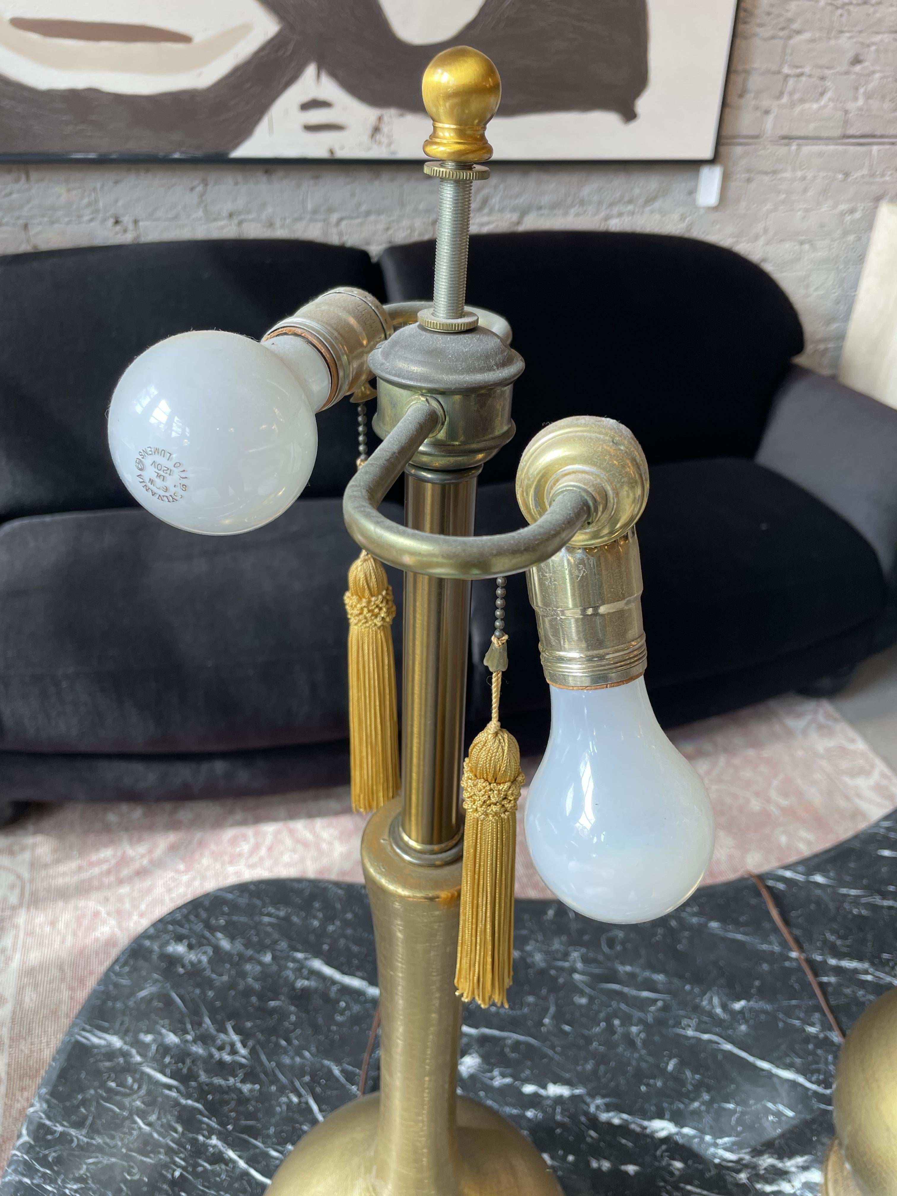 Vintage Hollywood Regency Gold Crackle Lamps - a Pair
