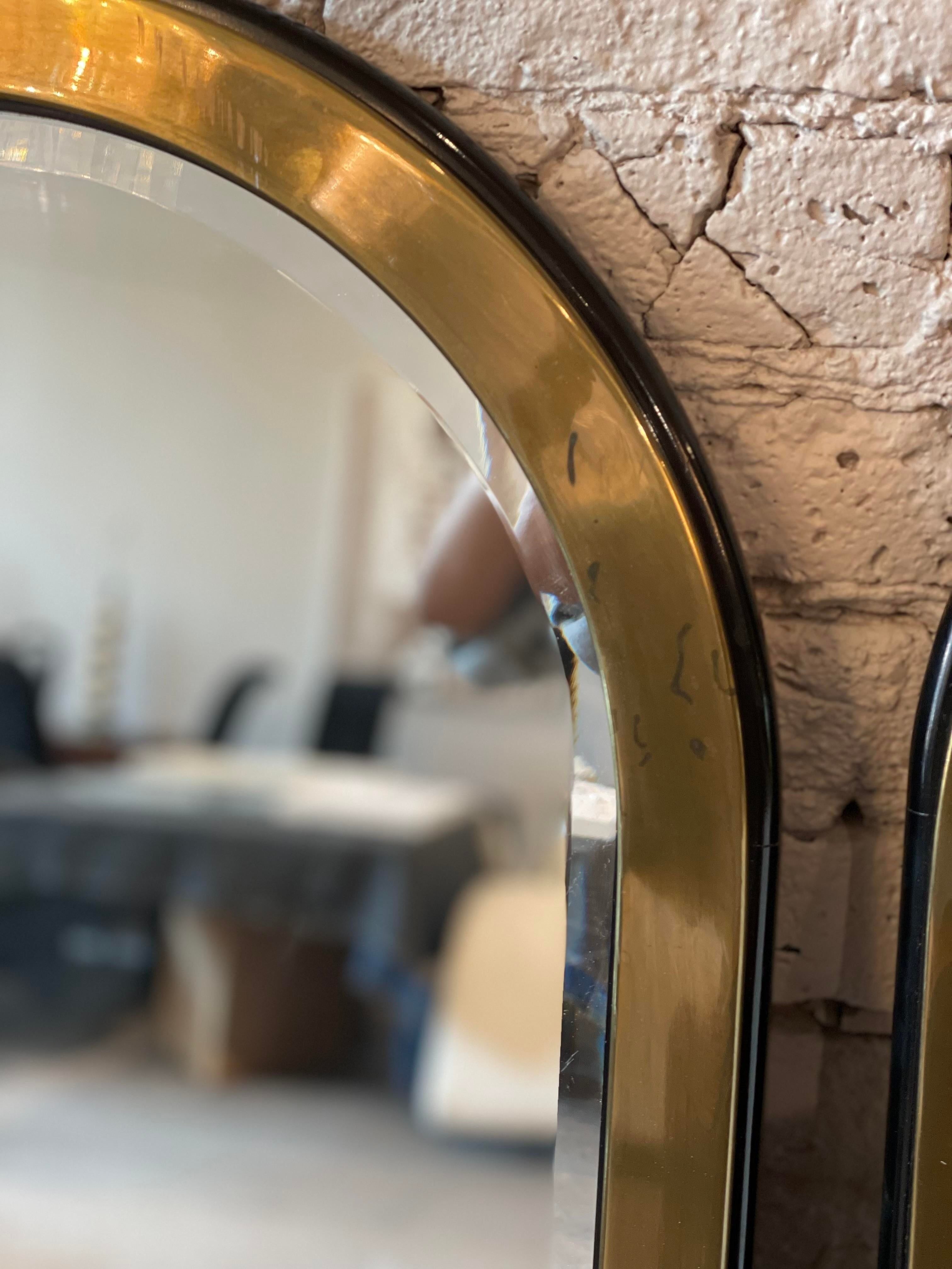 Vintage Mastercraft Brass Oval Mirror - a Pair