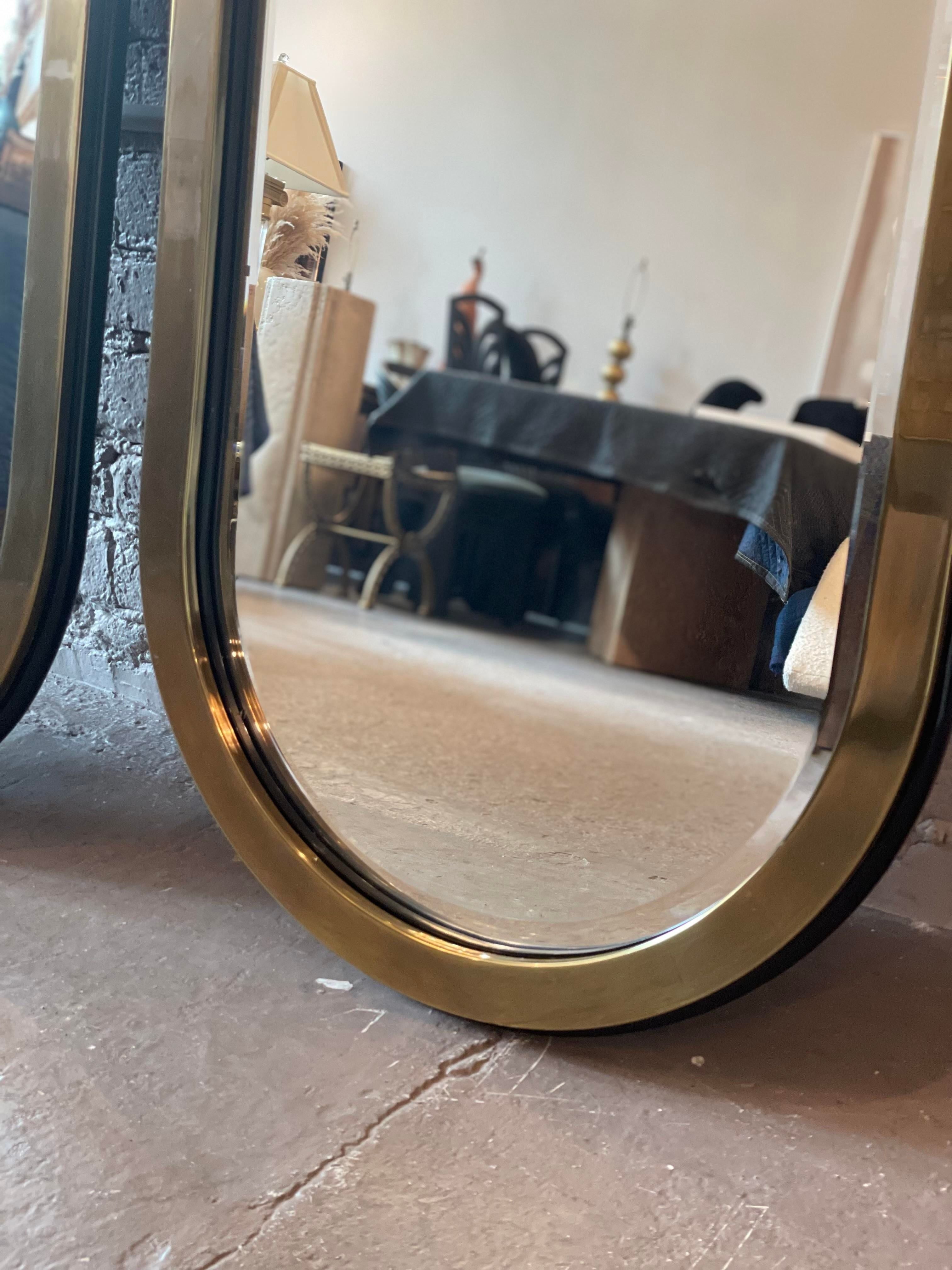 Vintage Mastercraft Brass Oval Mirror - a Pair