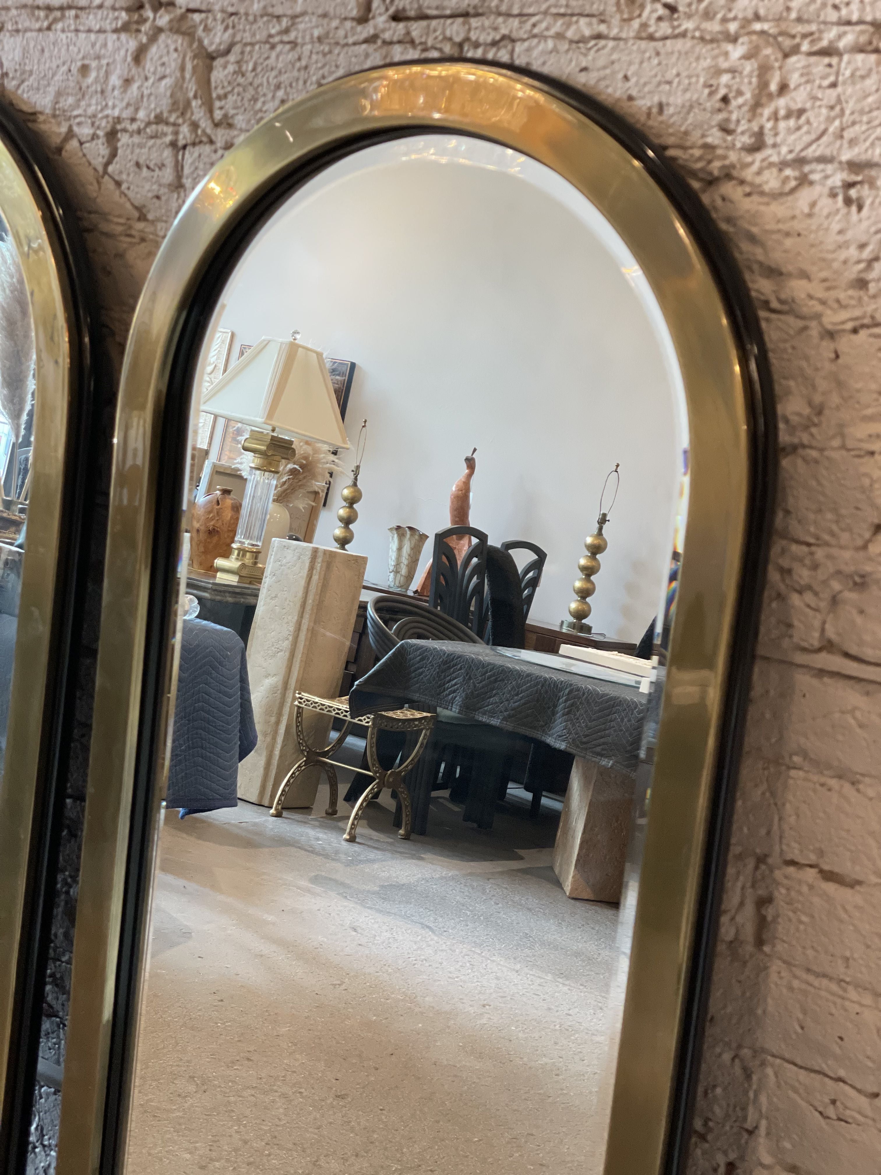 Vintage Mastercraft Brass Oval Mirror - a Pair