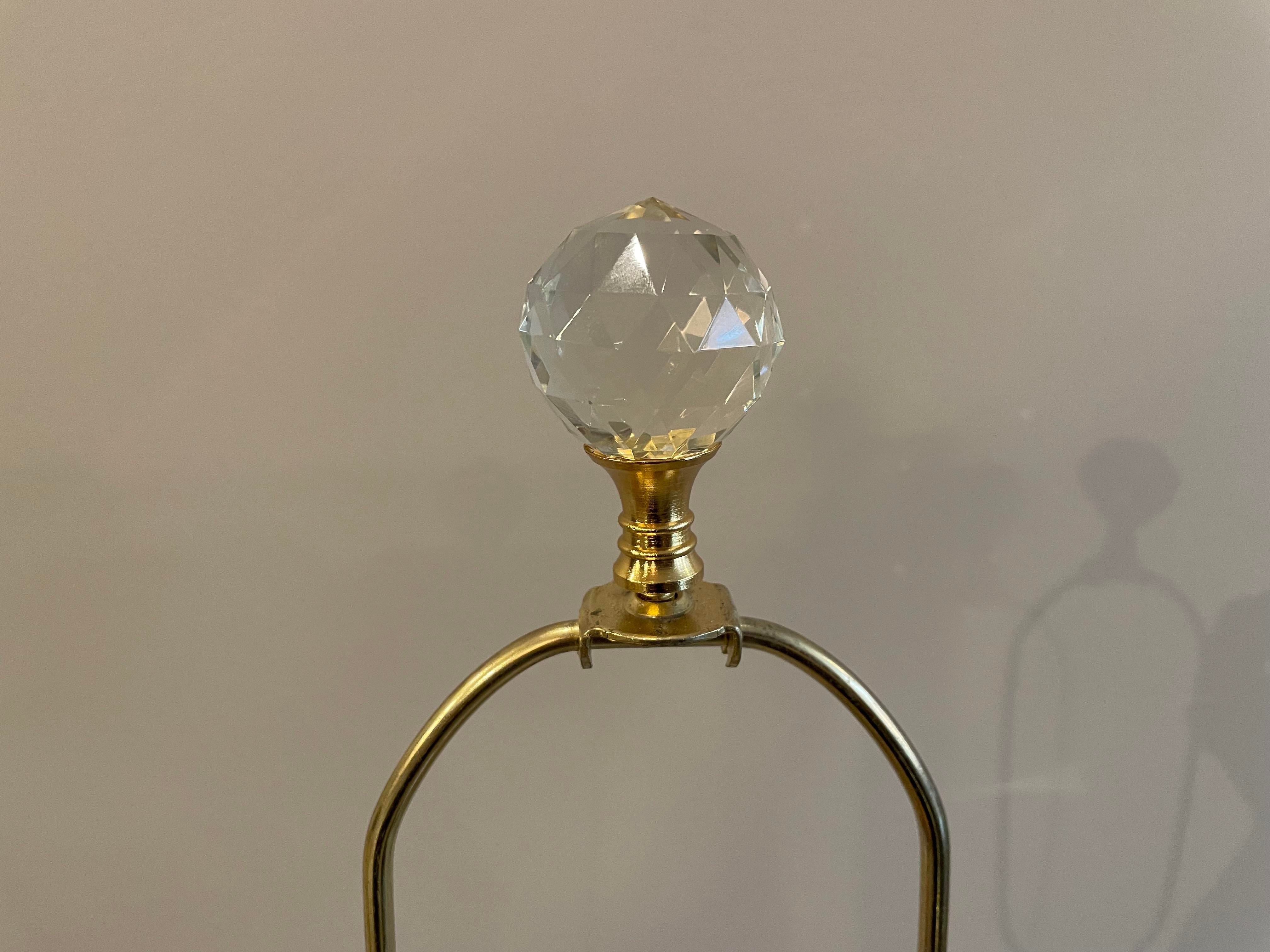 Vintage Oversized Brass and Crystal Lamps