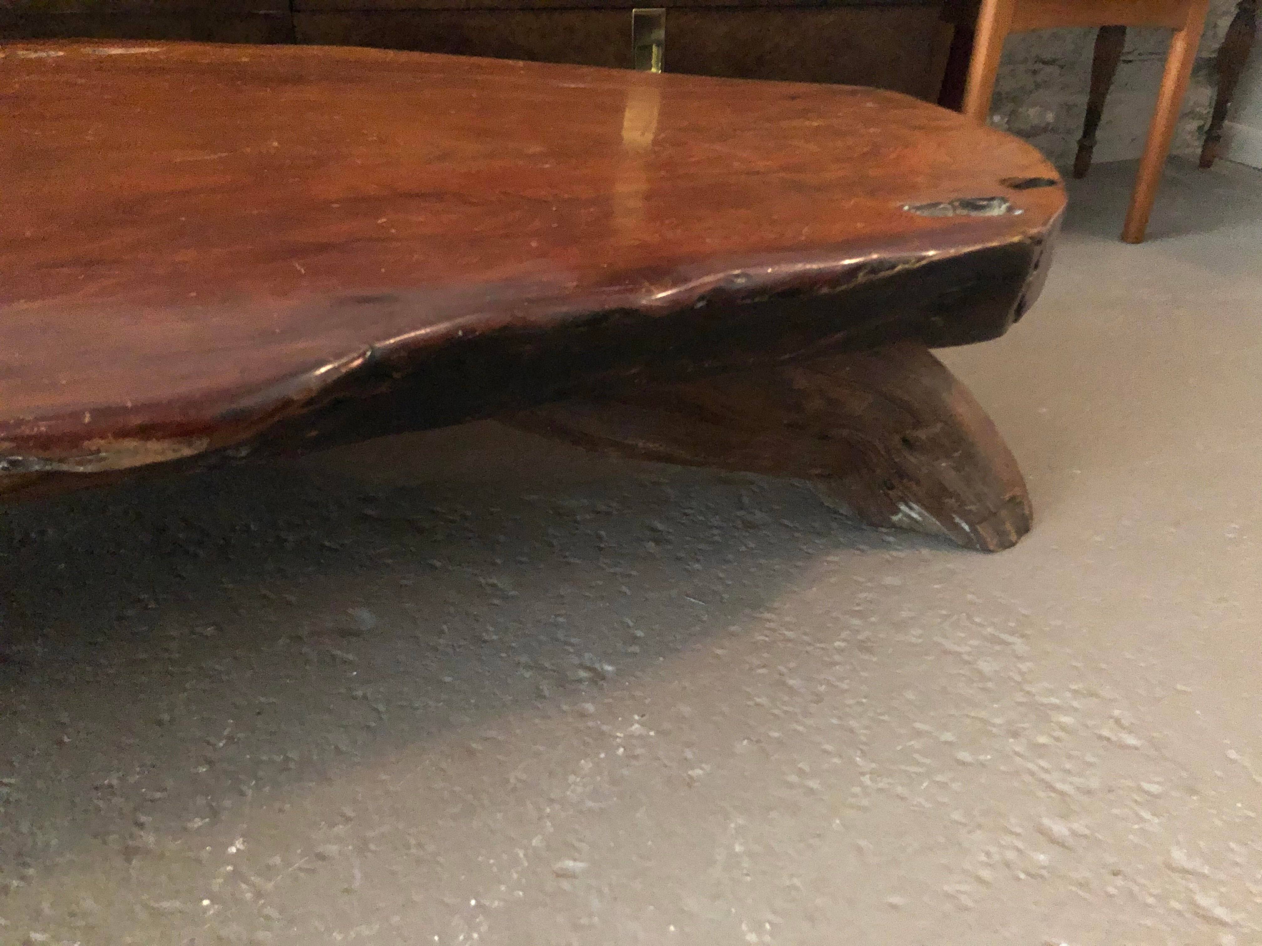 Vintage Redwood Burl Live Edge Nakashima Style Coffee Table