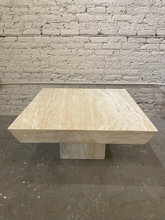 Load image into Gallery viewer, Vintage Travertine Coffee Table With Angled Edge 1980s
