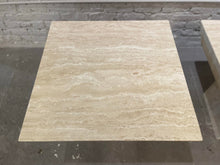 Load image into Gallery viewer, Vintage Travertine Side Tables With Angled Edge 1980s - a Pair
