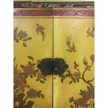 Load image into Gallery viewer, 1920’s Chinoiserie Yellow Cabinet Armoire Bar Cabinet
