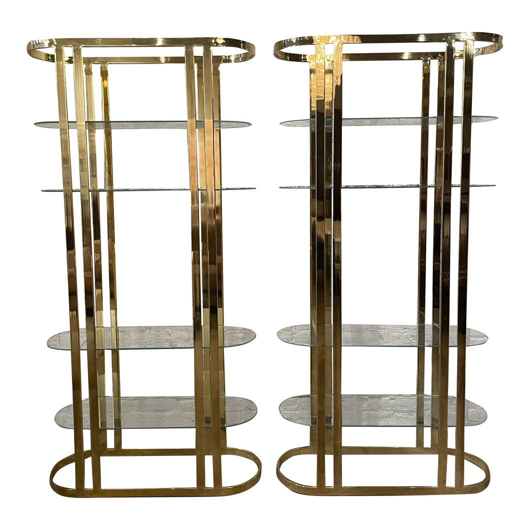 1970s Brass Etagere - a Pair