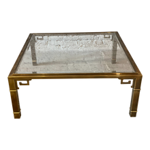 Load image into Gallery viewer, 1970s Mastercraft Greek Key Brass and Glass Vintage Coffee Table
