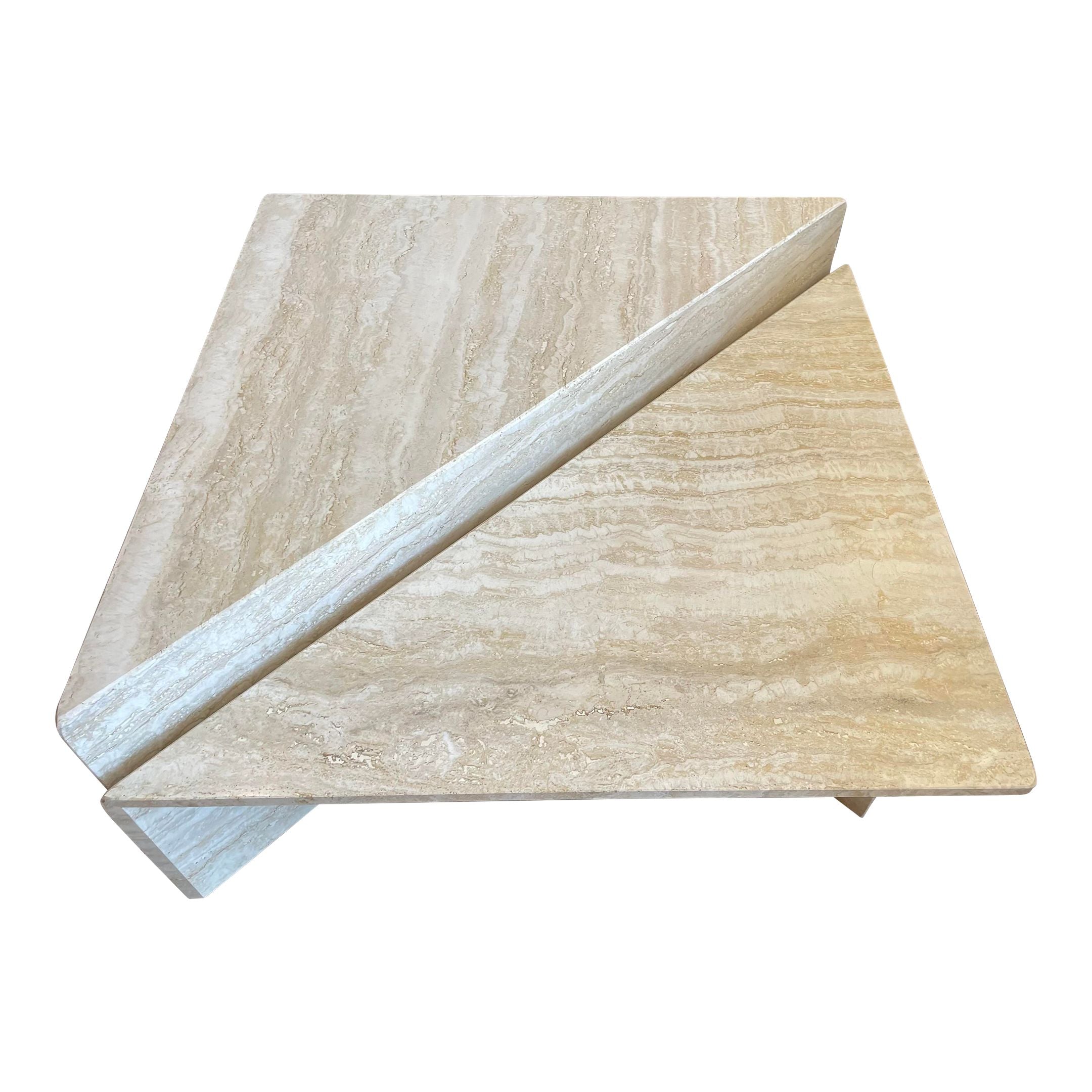 1970s Vintage Up and Up Italian Travertine Coffee Table