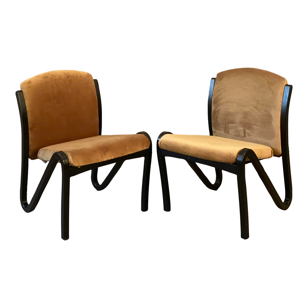 1980s Art Deco Z Chairs - a Pair