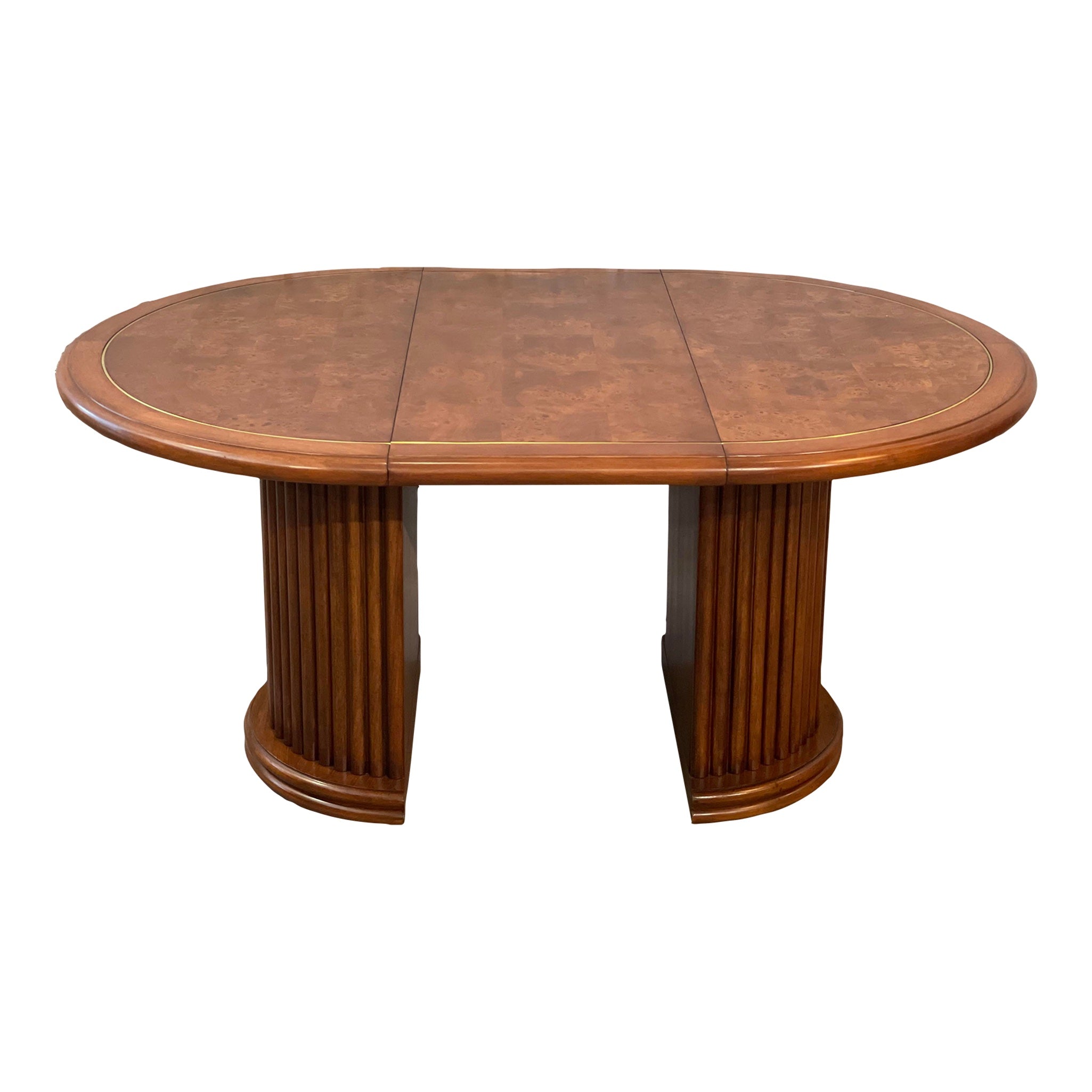 1980s Burled Wood Vintage Dining Table