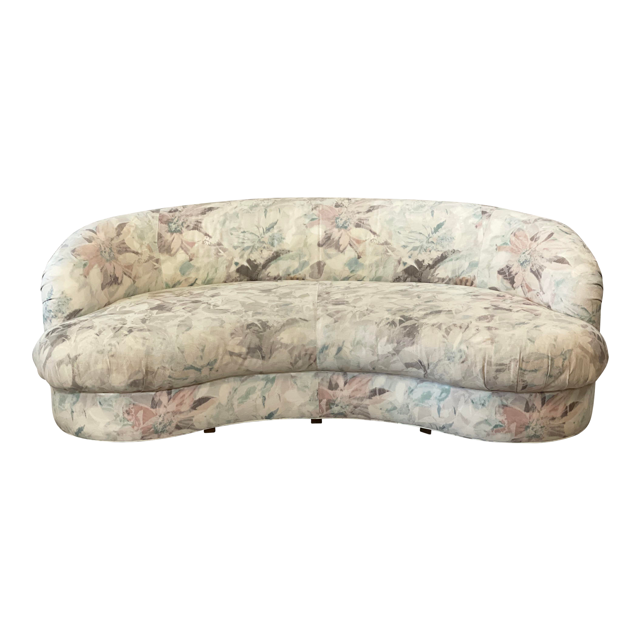 1980s Drexel Heritage Kidney Curved Vintage Sofa